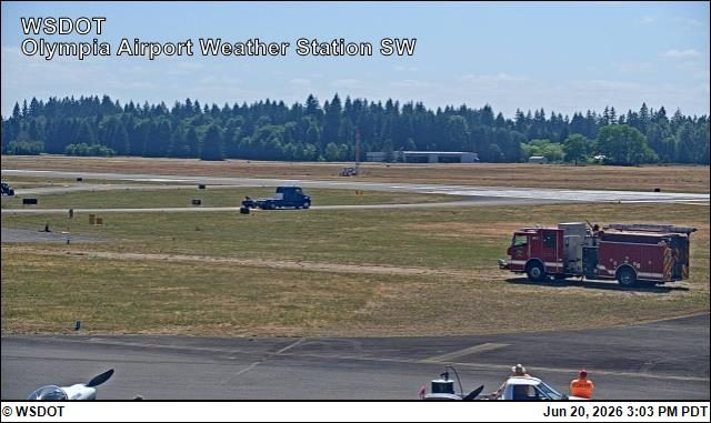 Fire truck on the grass