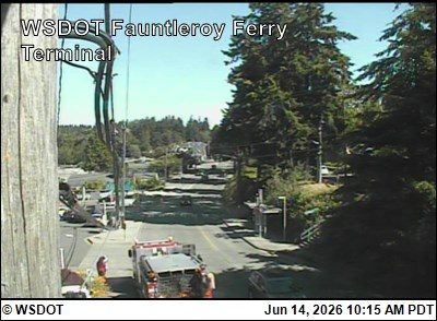 Fire truck and personnel on the roadway near Fauntleroy Ferry Terminal.