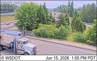 Crane truck and personnel on scene near SR520 NE 51st St.