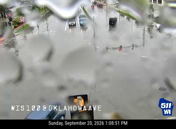 No incident — heavy rain and water on roadway