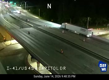 Construction cones and barrels in the right lane