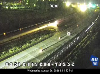 Construction cones and equipment in the right lane
