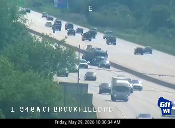 Truck appears to be involved in a crash on I-94 West of Brookfield Rd.