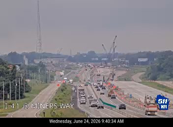 Construction cones and barriers in the right lane