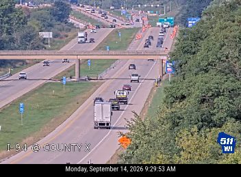 Construction cones and barriers in the right lanes