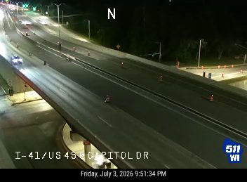 Construction cones and barrels in the right lane
