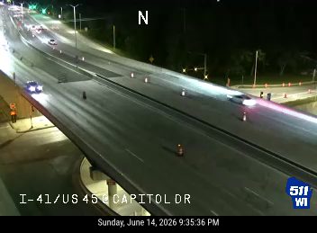 Construction cones and barrels in the right lane