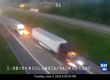 Truck fire on I-90/94 at Columbia/Sauk County line.