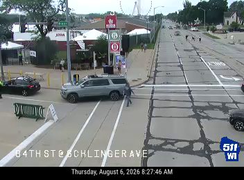 Pedestrian crossing at intersection