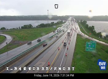 Construction cones and barriers in the right lane