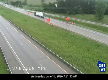 Construction cones and barriers in the right lane