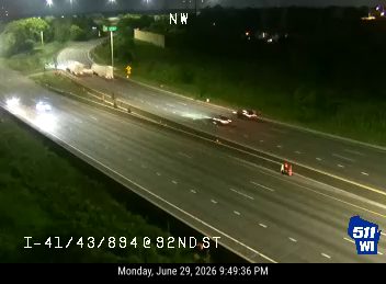 Construction cones and equipment in the right lane