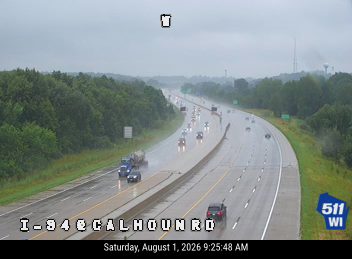 No incident — heavy rain and wet roadway