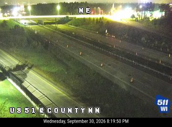 Construction cones and equipment in the right lane