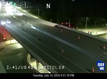 Construction cones and barrels in the right lane